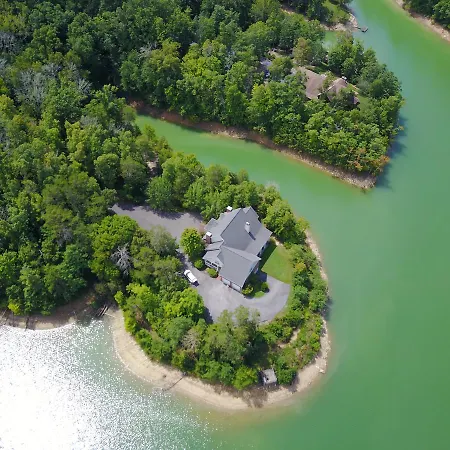 Smokie Mountain Lake House On Douglas Lake - 11 Bedrooms, 6 Bathrooms Sleeping 30 - Lakefront, Secluded, Private, Gated, Personal Boat Dock, Hot Tub , Theater Room, Games Room, Hot Tub, Indoor & Outdoor Kitchens
